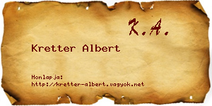 Kretter Albert névjegykártya