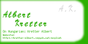 albert kretter business card